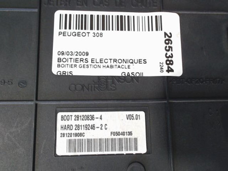 BOITIER GESTION HABITACLE PEUGEOT 308