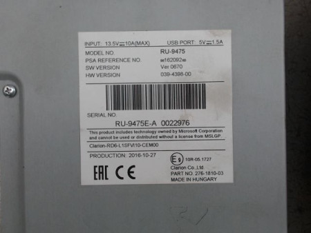 AUTORADIO CITROEN C3