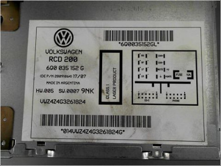 AUTORADIO VOLKSWAGEN POLO IV PH2 05-09