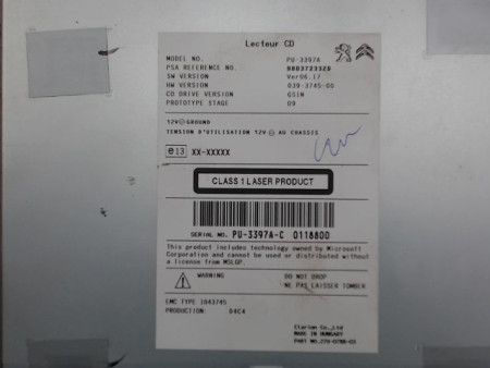 CHARGEUR CD PEUGEOT 208