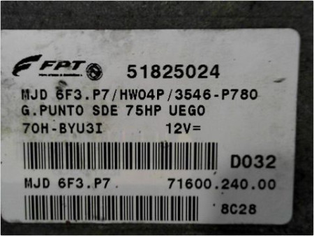 CALCULATEUR MOTEUR FIAT GRANDE PUNTO