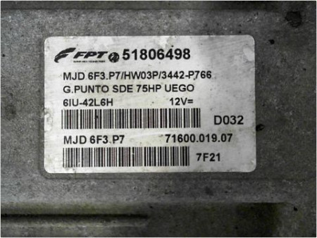 CALCULATEUR MOTEUR FIAT GRANDE PUNTO III 05-13