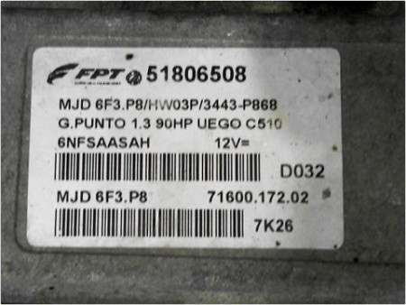 CALCULATEUR MOTEUR FIAT GRANDE PUNTO III 05-13