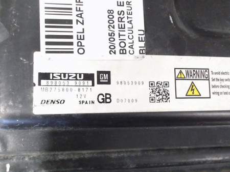 CALCULATEUR MOTEUR OPEL ZAFIRA