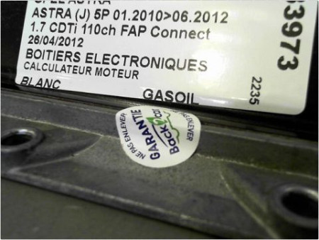 CALCULATEUR MOTEUR OPEL ASTRA (J) 2010-2012