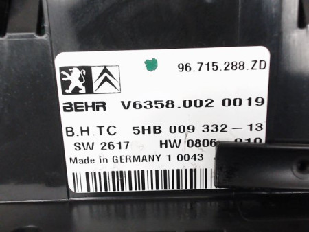 COMMANDE DE CHAUFFAGE CITROEN C5