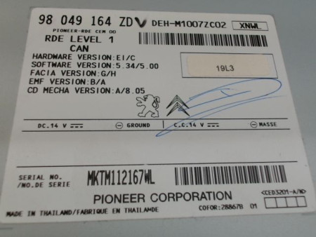 AUTORADIO PEUGEOT 208