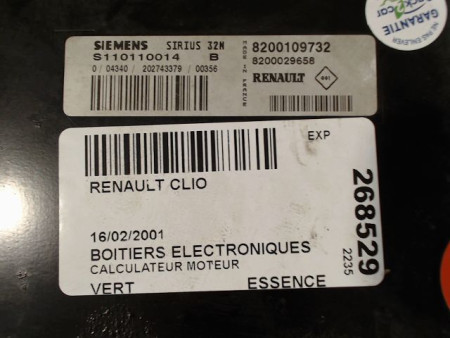 CALCULATEUR MOTEUR RENAULT CLIO