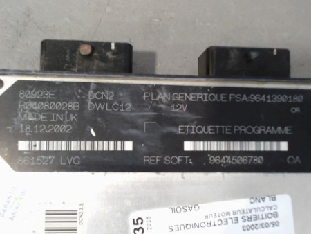 CALCULATEUR MOTEUR CITROEN JUMPY
