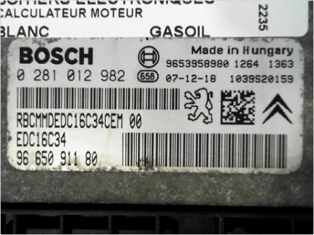 CALCULATEUR MOTEUR CITROEN JUMPY II TOLE 2007-