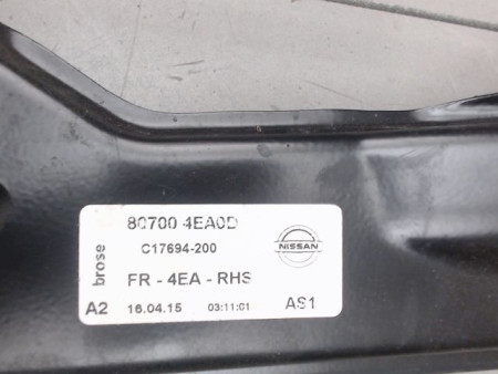 MECANISME LEVE-GLACE AVANT DROIT NISSAN QASHQAI