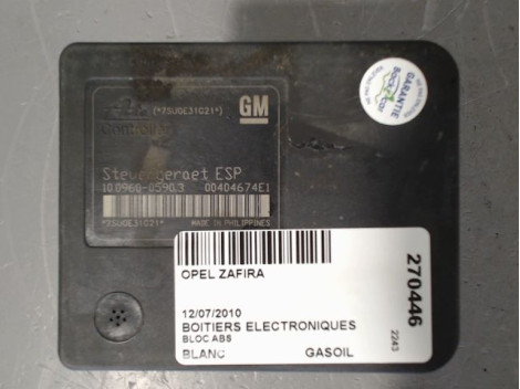 UNITE HYDRAULIQUE ABS OPEL ZAFIRA