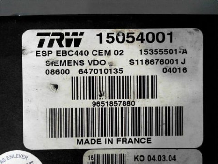UNITE HYDRAULIQUE ABS PEUGEOT 407 2004-2008