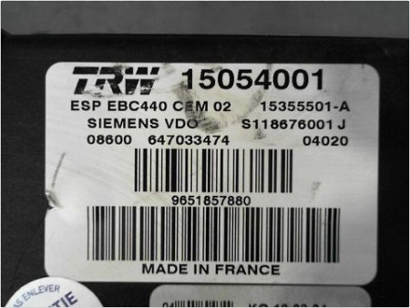 UNITE HYDRAULIQUE ABS PEUGEOT 407 2004-2008
