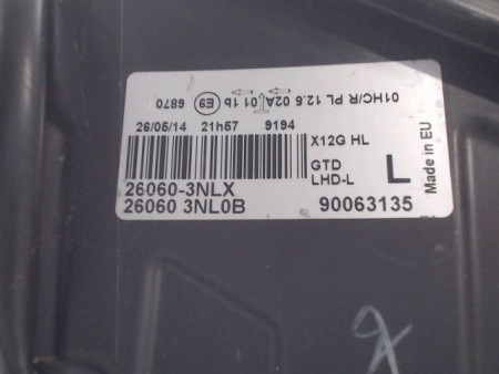PHARE GAUCHE NISSAN LEAF