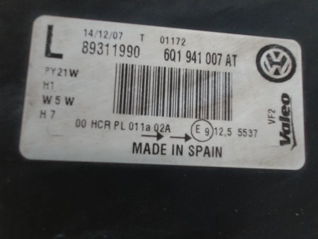 PHARE GAUCHE VOLKSWAGEN POLO
