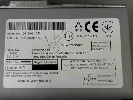 AUTORADIO CITROEN C1 II 2014-