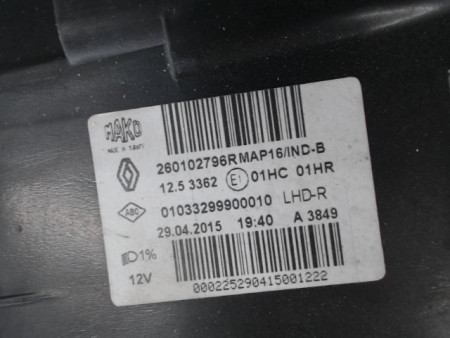 PHARE DROIT RENAULT CLIO