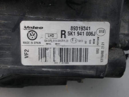 PHARE DROIT VOLKSWAGEN GOLF