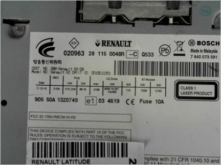 AUTORADIO RENAULT LATITUDE 2011