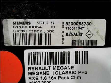 CALCULATEUR MOTEUR RENAULT MEGANE 2000