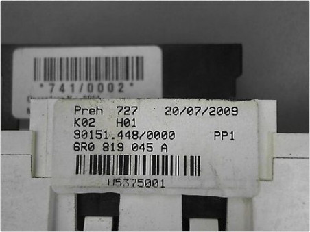 COMMANDE DE CHAUFFAGE VOLKSWAGEN POLO 2009