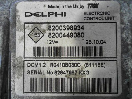 CALCULATEUR MOTEUR RENAULT MODUS 2004