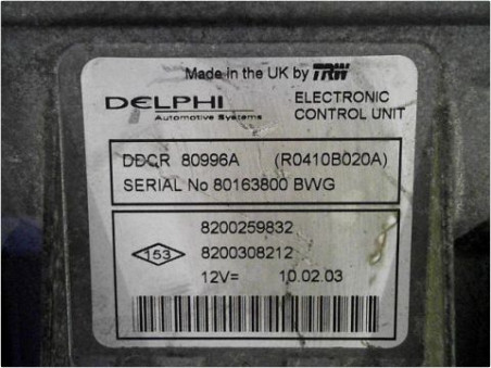 CALCULATEUR MOTEUR RENAULT MEGANE 2003