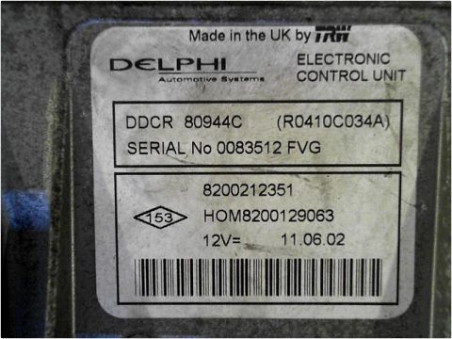 CALCULATEUR MOTEUR RENAULT CLIO 2002