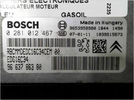 CALCULATEUR MOTEUR PEUGEOT 207 2007