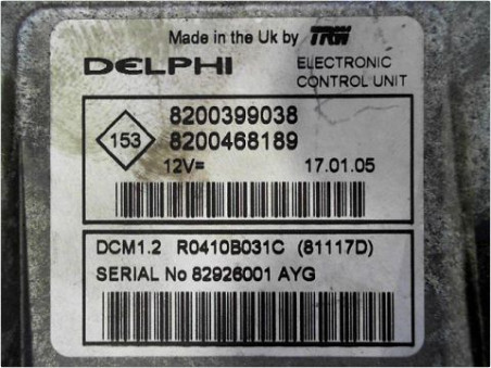 CALCULATEUR MOTEUR RENAULT MODUS 2005