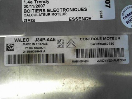 CALCULATEUR MOTEUR PEUGEOT 206 2007