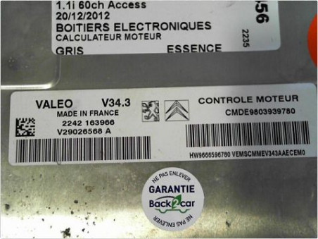 CALCULATEUR MOTEUR PEUGEOT 206 2012