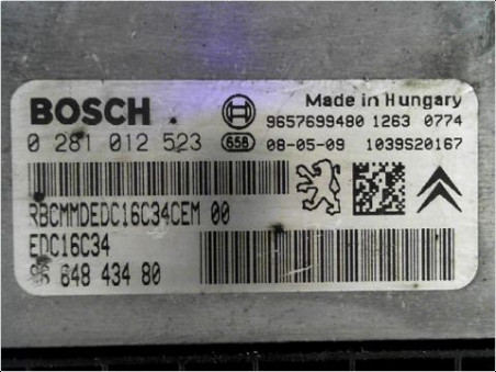 CALCULATEUR MOTEUR CITROEN C3 PH2 2005-2010