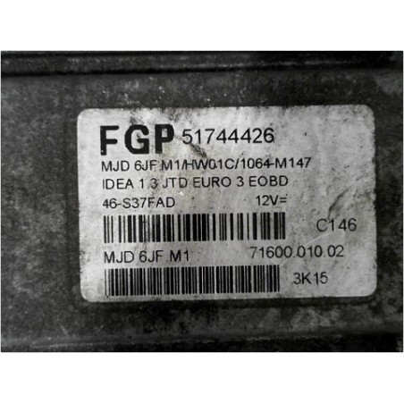 CALCULATEUR MOTEUR FIAT IDEA 2005-