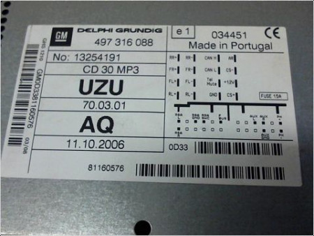 AUTORADIO OPEL CORSA (D) 06-10