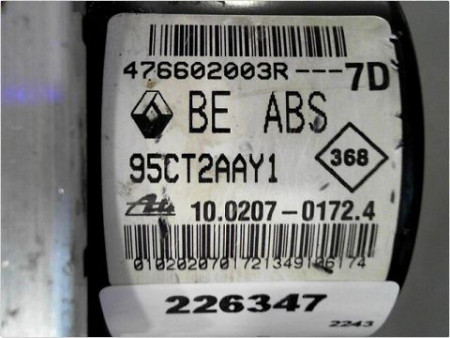 UNITE HYDRAULIQUE ABS RENAULT MEGANE III ESTATE 09-12