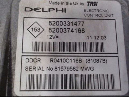 CALCULATEUR MOTEUR RENAULT CLIO II PH.2 01-06