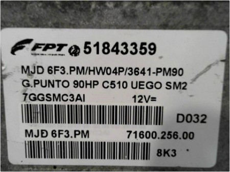CALCULATEUR MOTEUR FIAT GRANDE PUNTO III 05-13