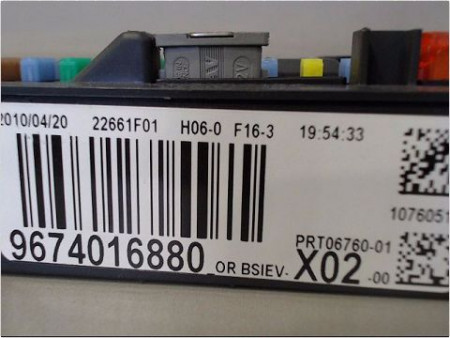 BOITIER GESTION HABITACLE PEUGEOT 207 SW 2007-2013