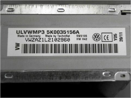 AUTORADIO VOLKSWAGEN GOLF VI 08-13