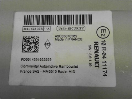 AUTORADIO RENAULT CAPTUR 2013-