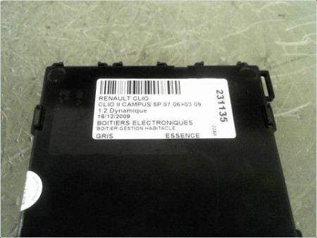 BOITIER GESTION HABITACLE RENAULT CLIO II CAMPUS 06-09